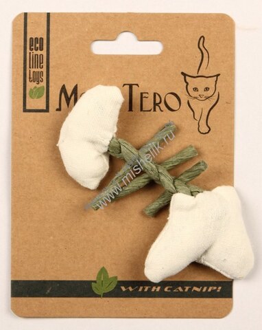 МОН ТЕРО ЭКО игрушка для кошек рыбья кость с кошачьей мятой белая 11 см