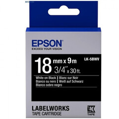 655014 Картридж EPSON с лентой LK5BWV (лента яркая 18 мм, Черн./Бел.)
