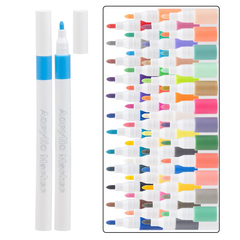 
          Маркер для скетчинга Basir, акриловый, на водной основе, белый корпус с цветным колпачком в цвет чернил, 48 шт