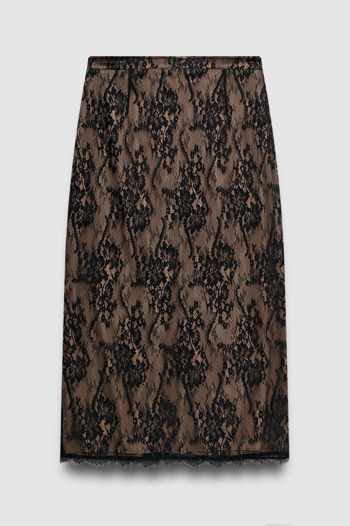 Юбка-карандаш из гипюра, черный