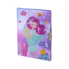 
          Записная книжка в футляре 19,0 см * 18,0 см , 7БЦ, Alingar, ламинация, замочек, ручка, 48 л., клетка, "Нежная русалка", сиреневый