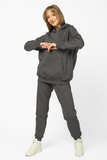 Утепленный спортивный костюм для беременных и кормящих 16025 серый
