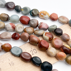 Яшма фриформ бусины, размер около 7,5-10*6,3-6,8 мм, цена за отрезок 19 см (1/2 нити)