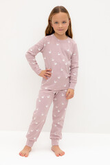пижама  для девочки  К 1552/розово-сиреневый,лебеди