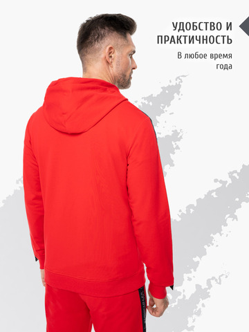 Толстовка на молнии «Мастер» красного цвета. Лёгкий футер