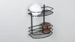 Полка овальная двухэтажная черная FX-720B-2