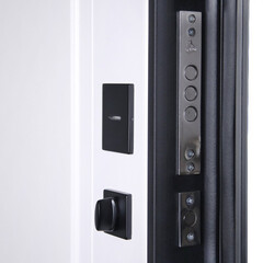 Входная металлическая дверь АСД Плата шагрень черная+дуб старый(адаптивная замковая часть)