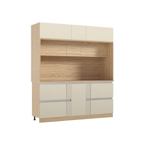 МДФ Кухня Карина Центральная секция 2000 (Пластер Аворио, Сонома)