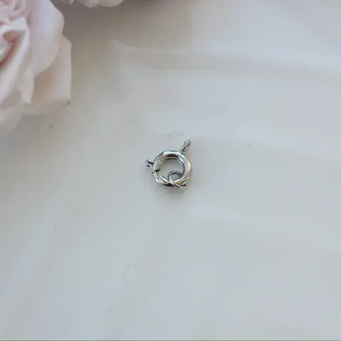 Замочек карабин круглый, 9 мм, родий, З064