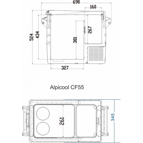 Компрессорный автохолодильник Alpicool CF55 (55 л.) 12-24-220В