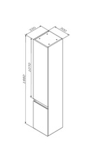 Шкаф-пенал, подвесной, правый, 30 см, белый глянец AM.PM X-Joy - M85ACHR0306WG
