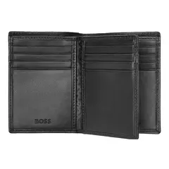 Визитница тройное сложение кожаная HB Classic Smooth Black