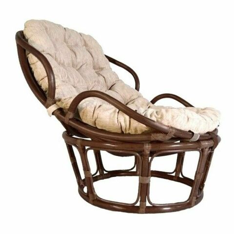 Кресло Papasan Челси с подушкой (90*100*90 см) - Коричневый