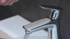 Смеситель для раковины с донным клапаном, черный Hansgrohe Tallis New E 71710670