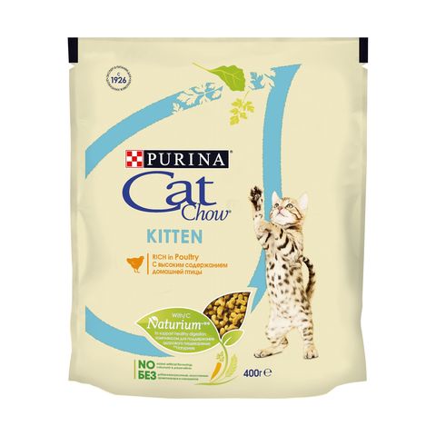 ПРОМО! Purina Cat Chow сухой корм для котят 400 г + пауч 85г