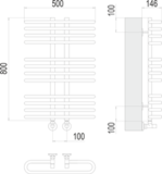 Полотенцесушитель Terminus Сахара П12 500х800