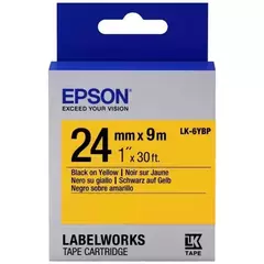 656005 Картридж EPSON с лентой LK6YBP (лента пастельная 24мм, Желт./Черн.)