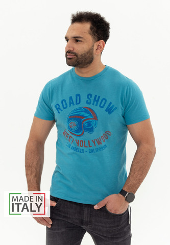 Футболка Bowery NYC "Road Show" Slub Pagoda Blue