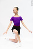 Kids set: T-leotard violet + skirt