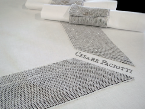 Скатерть 180x270 и 12 салфеток Cesare Paciotti Golden белые