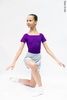 Kids set: T-leotard violet + skirt