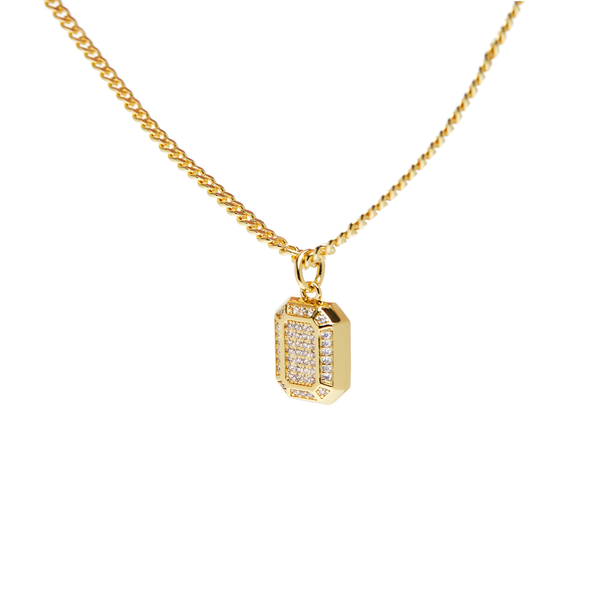 LUV AJ Колье Faceted Diamond Pendant Necklace – Gold цена и фото