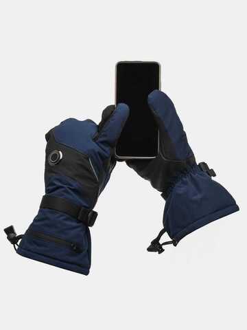 Трёхпалые сенсорные рукавицы RedLaika RL-R-06 с регулируемым подогревом на аккумуляторах синие
