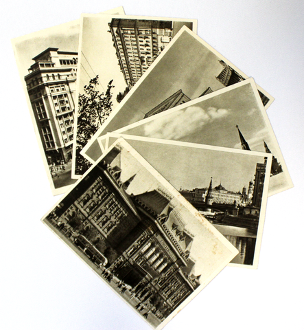 Набор открыток Москва 1951 г. 6 шт. Черно-белые. Изд. Таллин XF