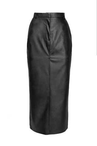 Юбка миди "Leather classic" из экокожи с разрезом