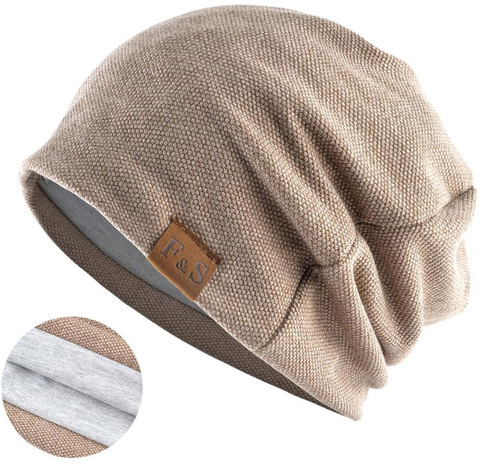 Картинка шапка-бини Skully Wear YZM-760 biege - 1