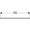 Стеклянная полка Geberit Xeno²: B=58см, H=0.8см, T=45см