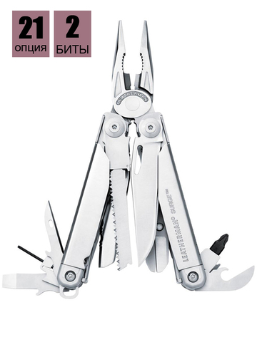 Мультитул Leatherman Surge, 21 функция, серебристый, нейлоновый чехол