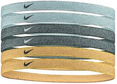 Повязка на голову Nike Swoosh Sport Headbands 6P - wolf grey/black/club gold/metalic gold