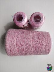 Розовый меланж, арт. 961, пух норки красная этикетка