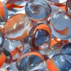 АкваМарблс грунт стеклянный подушечки сине-желтые Shiny сетка 200г