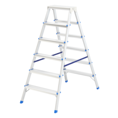 Стремянка двусторонняя 6 ступеней, алюминиевая, Россия, Сибртех