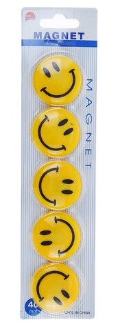 1158242 Набор магнитов для доски, «Смайл», 5 шт, d-4 см, блистер