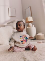 Толстовка и легинсы в комплекте для малышей Next W76-817, Молочный, Розовый