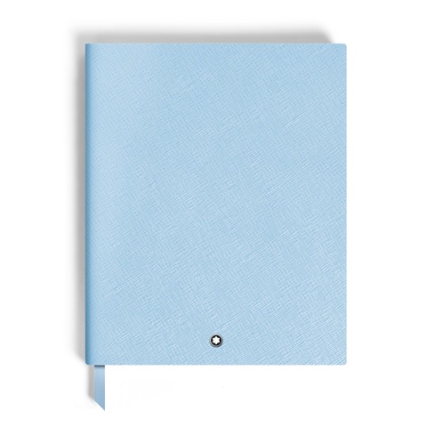 Блокнот большого размера, бледно-голубой цвет, страницы в линейку.