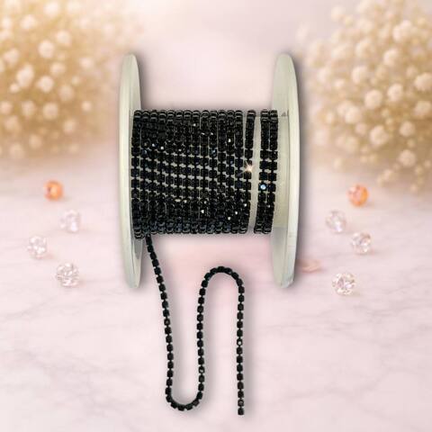 стразовая лента ,3мм ,цвет черный(1м)