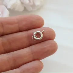 Замочек карабин круглый, 9 мм, родий, З064