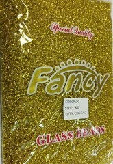 Бисер некалиброванный, 450 гр, размер 8/0, пр-во Китай, жёлтый