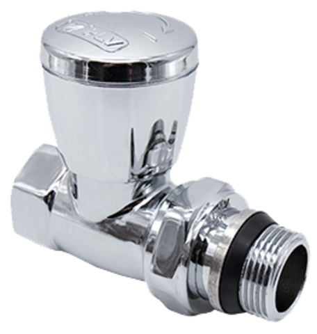 Радиаторный вентиль ручной регулировки, прямой хромированный HLV