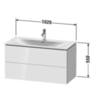 Duravit L-Cube Тумба подвесная под раковину # 234410, 2 ящика, 550x1020x481мм, цвет White High Gloss LC630802222