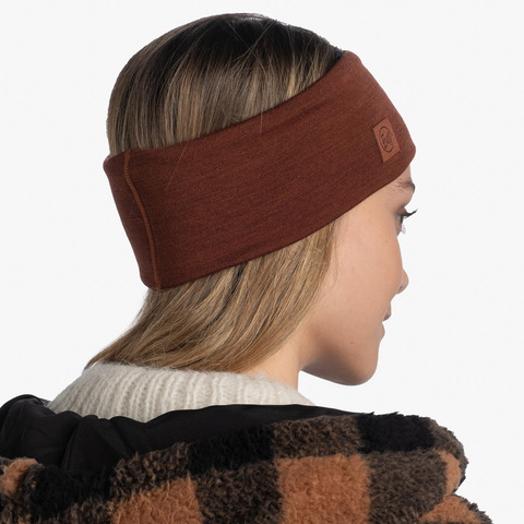 Картинка повязка Buff Headband Midweight Wool Solid Sienna - 3