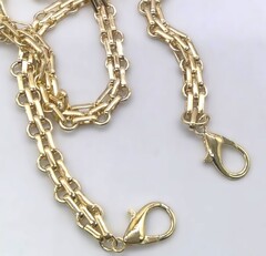 Цепочка для сумки с карабинами, ш. 10 мм, L 120 см, золото