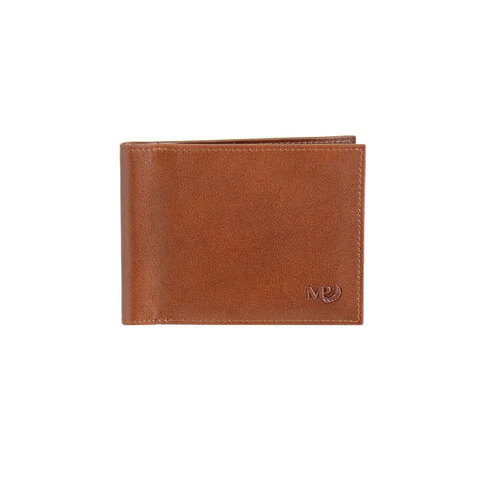 B120356R Cognac - Зажим для купюр с монетником и RFID защитой MP