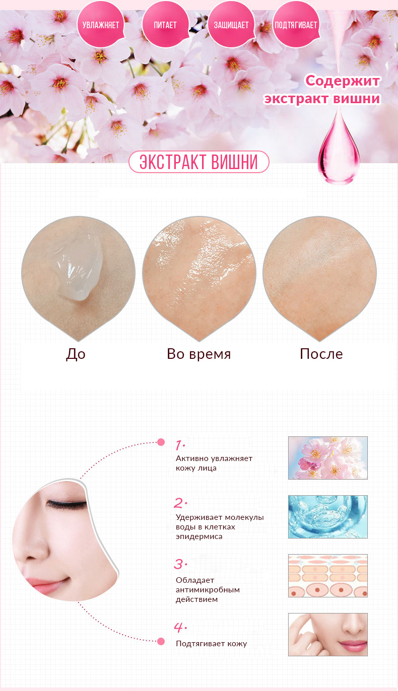 Ночная маска для лица Cherry Jelly Mask, 8гр