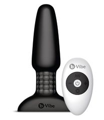 Чёрная вибровтулка с ротацией шариков RIMMING REMOTE CONTROL PLUG BLACK - 15,2 см. - 