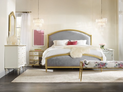 Cynthia Rowley for Hooker Furniture Bedroom Antoinette California King Gilded Upholstered Bed